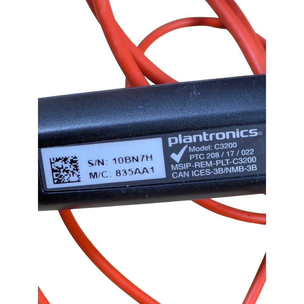 Plantronics C3225 Wired Headset Black Red‎ USB-A Noise Canceling Mic